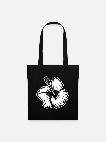 Hibiskus - Stoffbeutel - Schwarz