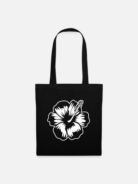 Hibiskus - Stoffbeutel - Schwarz