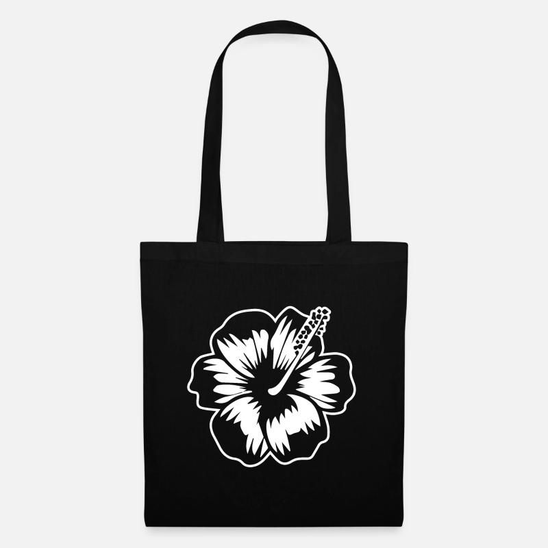 Hibiskus - Stoffbeutel - Schwarz