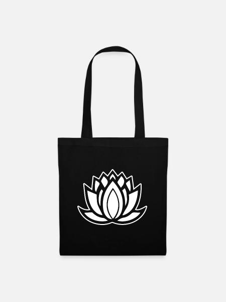 Lotus Blüte - Stoffbeutel - Schwarz