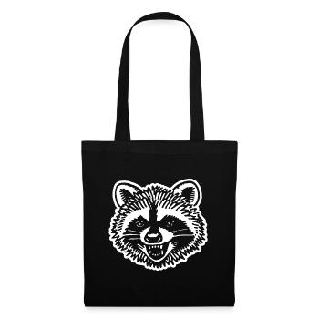 Raton laveur - Sac en tissu - noir - Devant