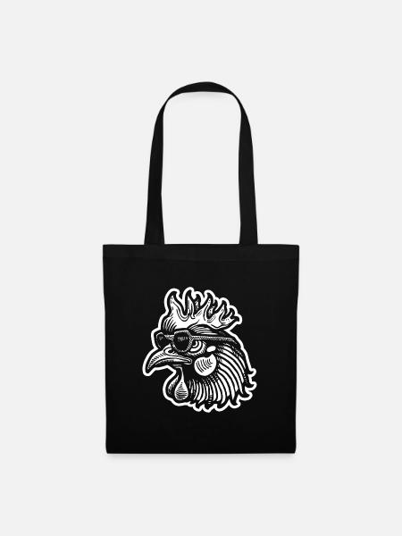 Huhn Hühnerstall - Stoffbeutel - Schwarz