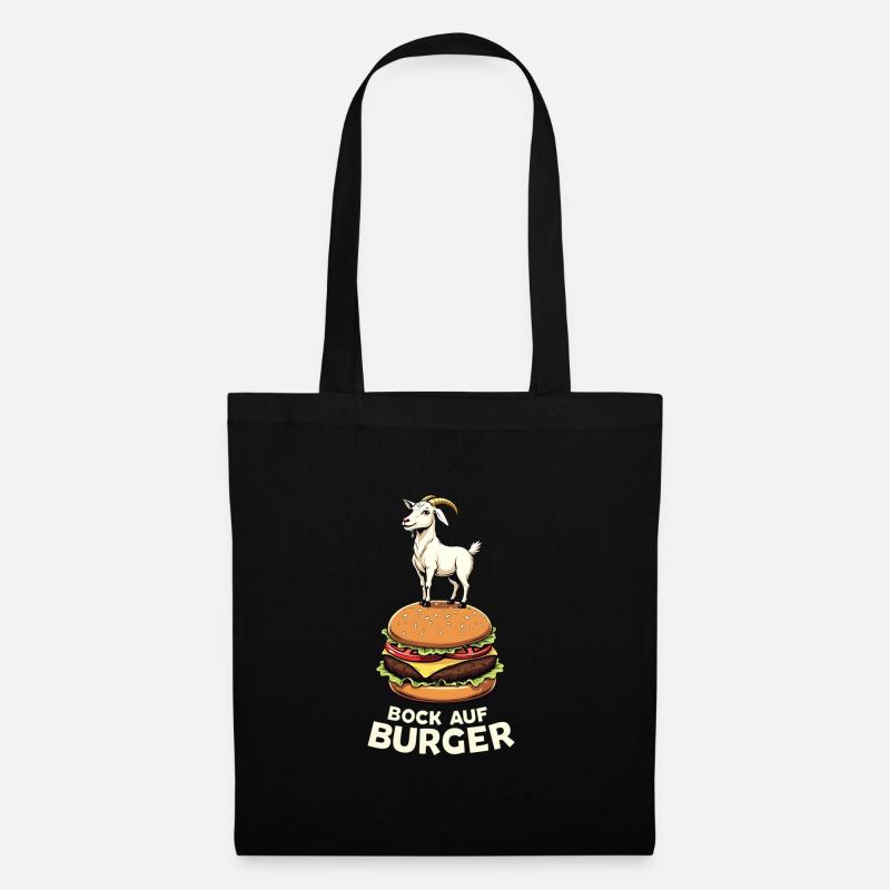 Bock Auf Burger Lustiger Burger Spruch Burger - Stoffbeutel - Schwarz