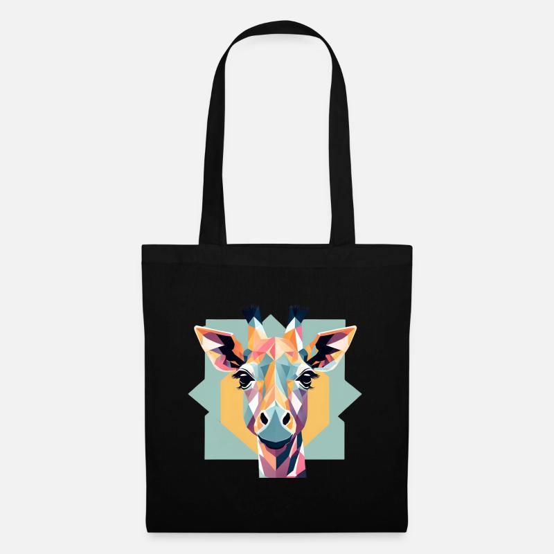 Geometrico Giraffa Regalo Geometria - Borsa di stoffa - nero