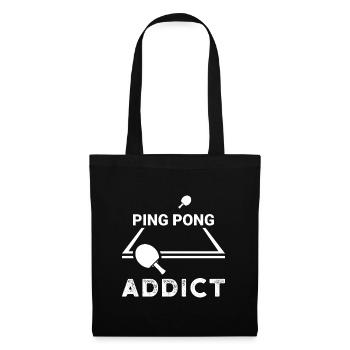 Ping Pong Addict Saying Gift Sports Table Tennis - Tote Bag - black - Front