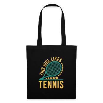 Tennis Hobby Sport Tennisspieler Tennis Lover - Stoffbeutel - Schwarz - Vorne