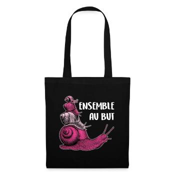 ensemble vers le but quatre escargots et proverbe - Sac en tissu - noir - Devant