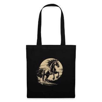 Galloping Horse Silhouette Vintage - Tote Bag - black - Front