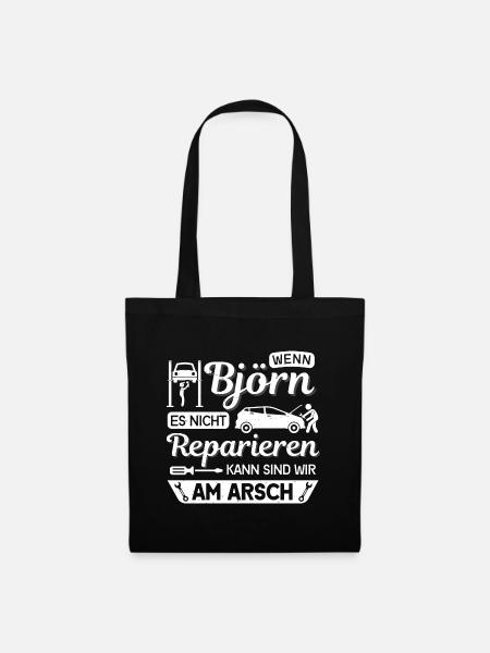 Björn - Stoffbeutel - Schwarz