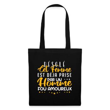 Désolé cet femme est prise par homme fou amoureux - Sac en tissu - noir - Devant