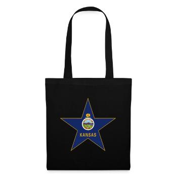 Kansas Fan T-Shirt – Dein Bundesstaat! - Stoffbeutel - Schwarz - Vorne
