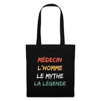 médecin - Sac en tissu - noir - Devant