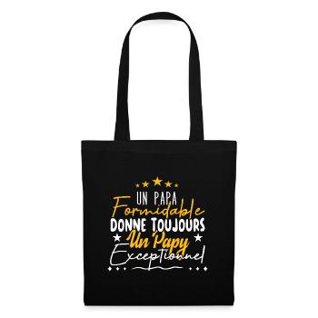 Papa Formidable Donne Un Papy Exceptionnel - Sac en tissu - noir - Devant