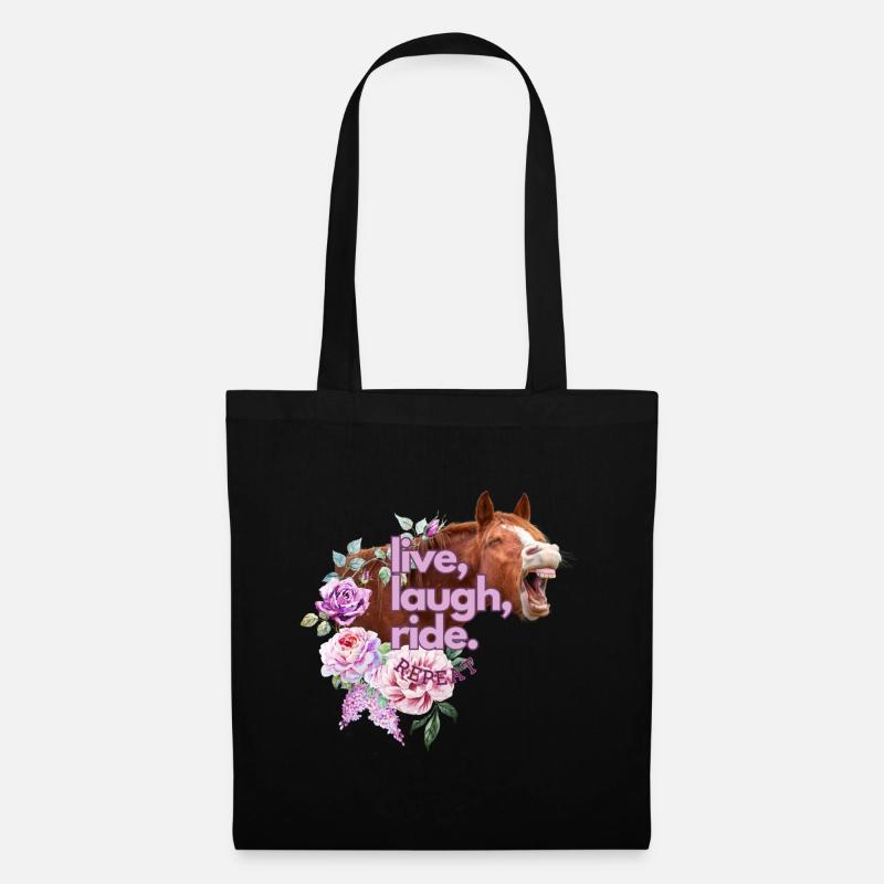 live laugh ride repeat - Tote Bag - black