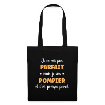 pompier - Sac en tissu - noir - Devant