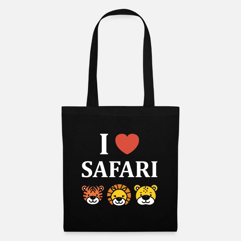 Ich liebe Safari - Stoffbeutel - Schwarz