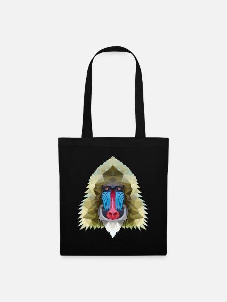 Cadeau de conception de polygone de singe - Sac en tissu - noir