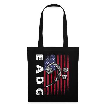 EADG Bassnoten mit amerikanischer Flagge - Stoffbeutel - Schwarz - Vorne