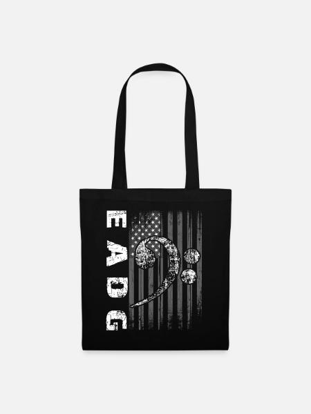 EADG Bassnoten mit amerikanischer Flagge - Stoffbeutel - Schwarz