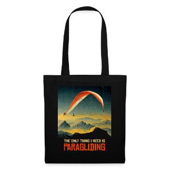 Paragliding Retro Poster - Stoffbeutel - Schwarz - Vorne