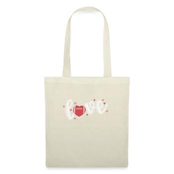 L’amour avec un cœur de Football America - Sac en tissu - nature - Devant