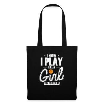 Je sais que je joue comme une fille Essayez de suivre le rythme - Sac en tissu - noir - Devant