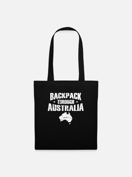 Backpack through Australia Abenteuer - Stoffbeutel - Schwarz