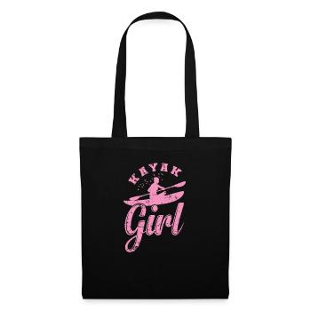 Kayak Girl Water Paddle Boat Canoeing - Tote Bag - black - Front
