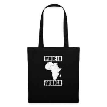 Made in Africa Kontinent Afrika Karte - Stoffbeutel - Schwarz - Vorne