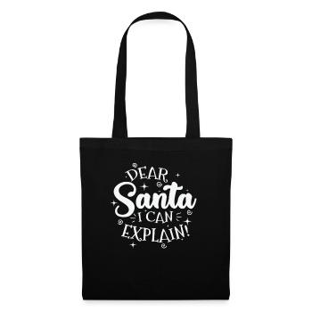 Dear Santa I can Explain Weihnachten - Stoffbeutel - Schwarz - Vorne