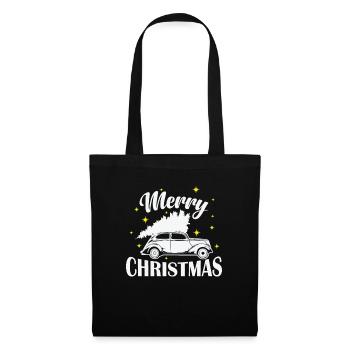 Merry Christmas Xmas Familie Feiertag - Stoffbeutel - Schwarz - Vorne