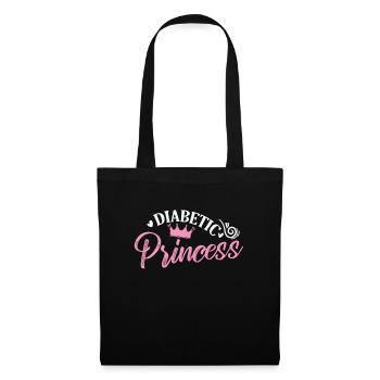 Princesse diabétique fille fille - Sac en tissu - noir - Devant