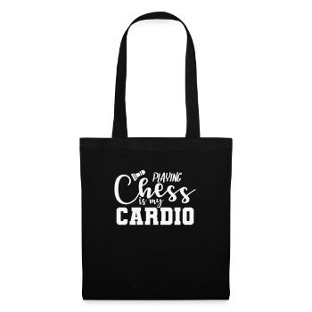 Playing Chess is my Cardio Schach Denksport - Stoffbeutel - Schwarz - Vorne