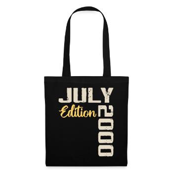 Juli 2000 Geburtstagsshirt Juli 2000 - Stoffbeutel - Schwarz - Vorne
