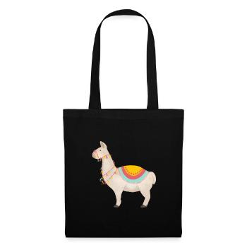 Lama coloré - Sac en tissu - noir - Devant