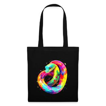 Serpent arc-en-ciel - Sac en tissu - noir - Devant