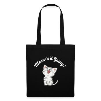 Miaou ça va Drôle en disant chat mignon - Sac en tissu - noir - Devant