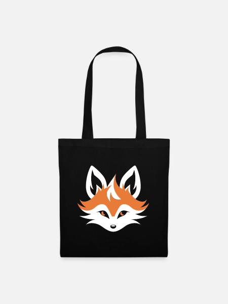 Kitsune Japanese Little Fox Humor - Tote Bag - black