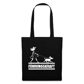 Führungskraft Hund Hundehalterin Geschenkidee Witz - Stoffbeutel - Schwarz - Vorne