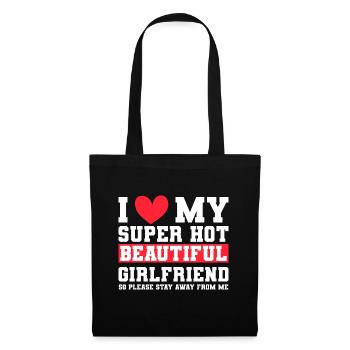 I Love My Girlfriend Couples Boyfriend Gift Idea - Tote Bag - black - Front