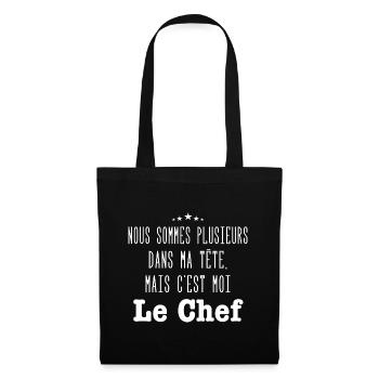 c'est moi le chef - Sac en tissu - noir - Devant