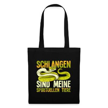 Schlangen sind meine spirituellen Tiere Schlange - Stoffbeutel - Schwarz - Vorne