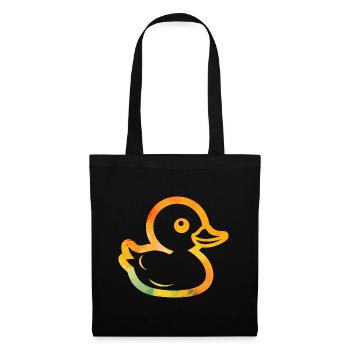 canard coloré - Sac en tissu - noir - Devant