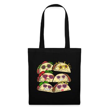 Coole Sonnenbrille Fiesta Geschenk Lustiges Taco - Stoffbeutel - Schwarz - Vorne
