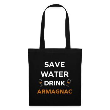 Save water drink Armagnac - Sac en tissu - noir - Devant