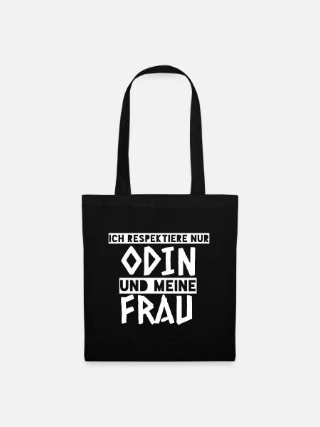 Ich Respektiere Odin und meine Frau Wikinger - Stoffbeutel - Schwarz