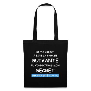 je vais être parrain - Sac en tissu - noir - Devant