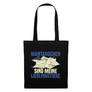 Mantarochen sind meine Lieblingstiere Mantarochen - Stoffbeutel - Schwarz - Vorne