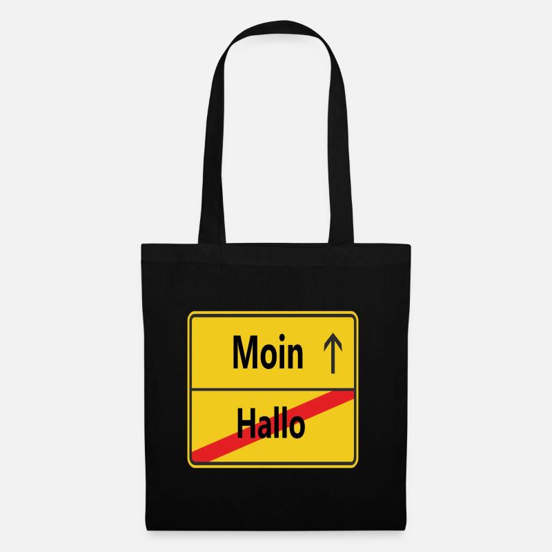 Hallo? Moin! - Stoffbeutel - Schwarz
