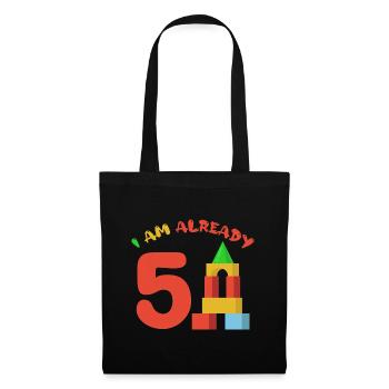 I am already 5 years old 5th birthday - Tote Bag - black - Front